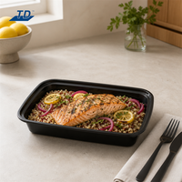 Contenants de préparation de repas rectangulaires en plastique réutilisables sans BPA avec couvercles inclus, adaptés au congélateur et au micro-ondes
