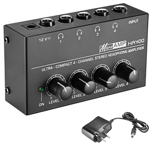 Mamoe HA400 Amplificatore Audio Portatile Professionale per Studio Domestico, Mixer Stereo a 4 Canali per Cuffie, Interfaccia Ricevitore ODE/OEM - Product Image 3