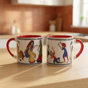 Classic Ceramic Coffee Mugs Floral Pattern Blue White Heat Resistant Party <b>Tea</b> Drinking <b>Set</b> - Product Image 3