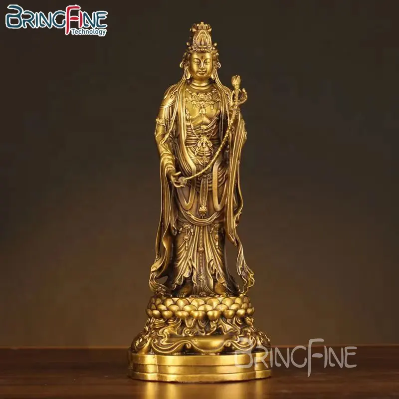 Đền thờ dâng Hiến bức tượng bằng đồng avalokitesvara trang trí bằng vàng và sơn Ngàn Tay avalokitesvara kim loại bu