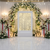 Décorations de mariage, panneau de bienvenue pour événements, cascade décorative, fontaine d'eau en verre trempé, écran d'eau LED