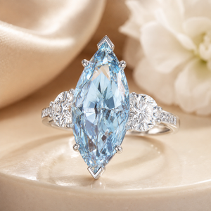 Anello a Forma di Cuore Marquise Stile Matrimoniale per Donne - Product Image 3