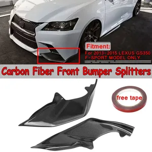 2x Real Carbon Fiber <b>Car</b> Front Bumper Splitter Lip <b>Diffuser</b> Body Kit Spoiler Guard Cover for LEXUS GS350 F-SPORT 2013 2014 2015 - Product Image 6
