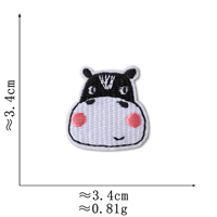 Patchs brodés animaux de dessin animé mignons à repasser, mini-appliques brodées animaux du zoo pour vêtements d'enfants