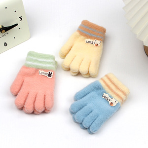 Bellissimi <span class=keywords><strong>Guanti</strong></span> Senza Dita per Bambini con Decorazione a Coniglio, in <span class=keywords><strong>Lana</strong></span> Acrilica Lavorata a Maglia, <span class=keywords><strong>Guanti</strong></span> Invernali Elastici Magici - Product Image 3