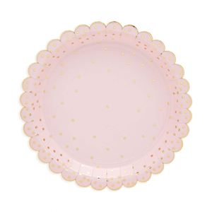 Platos de Papel Modernos de Color Rosa de 7 Pulgadas con Bordes Festoneados, Diseño de Puntos Dorados, Decoración para Fiestas, Directo de Fábrica - Product Image 4