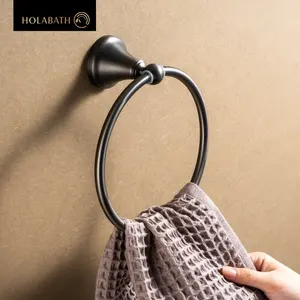 Bathroom Accessories Retro 304 Stainless Steel Towel Ring Wall Mounted Bathroom Towel Holder Ring