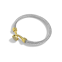 Gedraaide draad titanium stalen armband dames- en herenarmbanden met kabeldraad, drukknoopsluiting, fruitkomvormige handversieringen