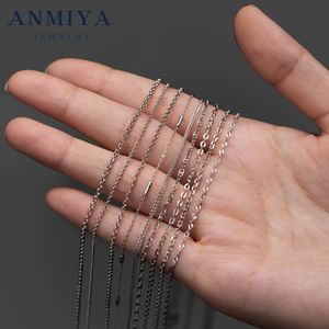 ANMIYA 2mm 3mm <strong>Chunky</strong> Figaro Necklace 925 <strong>Silver</strong> Cuban Link Twisted Rope <strong>Chain</strong> for Jewelry Making 40cm 45cm - Product Image 4