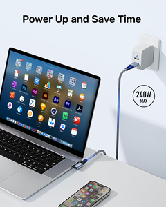 สายชาร์จ SYONG 240w Power Delivery แบบถักไนลอน Type C รองรับ 8K60Hz สาย USB4.0 แบบงอ 90 องศา ถ่ายโอนข้อมูล 40Gbps สำหรับ MacBook, <span class=keywords><strong>iPhone</strong></span> - Product Image 4