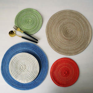 Sets de table ronds en PP de style nordique, couleur unie, isolants thermiques, pour usage domestique, lavables en machine - Product Image 3