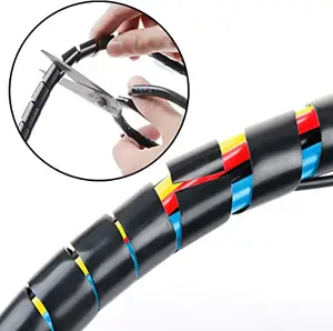 8毫米mm (缠绕范围: 6mm- 60mm) 螺旋电缆缠绕计算机电线整理器用螺旋电线缠绕线