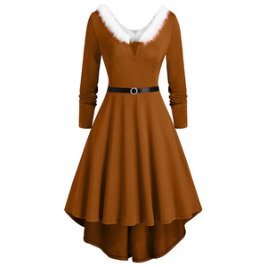 Robe d'hiver noire pure pour femmes, robe longue à manches longues vintage, robe de fête de Noël, robe rockabilly, robe longue - Product Image 5