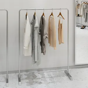 Tùy Chỉnh Hiện Đại Đơn Giản Vải Display Stands Vải Giá <span class=keywords><strong>Chrome</strong></span> Mạ Thép Không Gỉ Giá Cho Cửa Hàng Quần Áo - Product Image 1