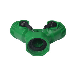 Conector de tubería de agua tipo Y Huabangshi de 25 mm, de plástico roscado con válvula para divisor de manguera de jardín - Product Image 1