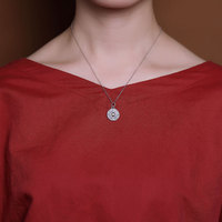 Collier en argent massif S925 Vintage, personnalité, soleil, lune, étoile, hommes et femmes, Couple, pendentif, bijoux