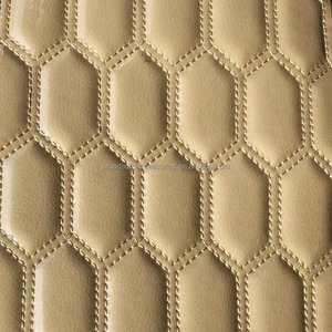Embroidery Quilted Pvc Faux Synthetic Leather <strong>Custom</strong> for Car <strong>Floor</strong> <strong>Mat</strong> Material - Product Image 3