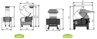 HUARE HSS230-A 4kw 3 fase PP ABS hewan peliharaan PE Virgin bahan baku plastik peti EPP granule mesin Granulator penghancur plastik
