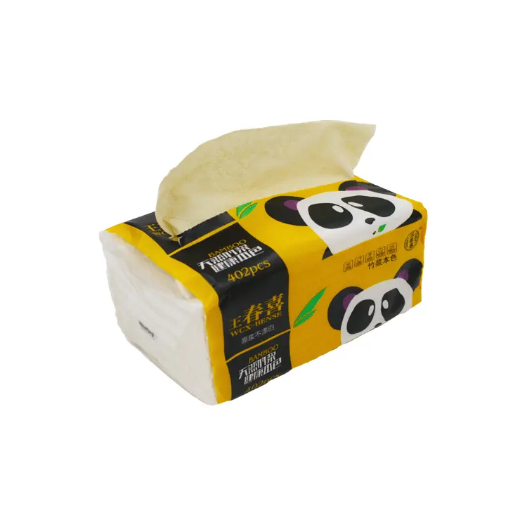 Wcx Hoge Kwaliteit Gezicht Tissue Paper Pack Pocket Tissue Natuurlijke Maagdelijke Bamboe Pulp 4 Laags Tissues Papier