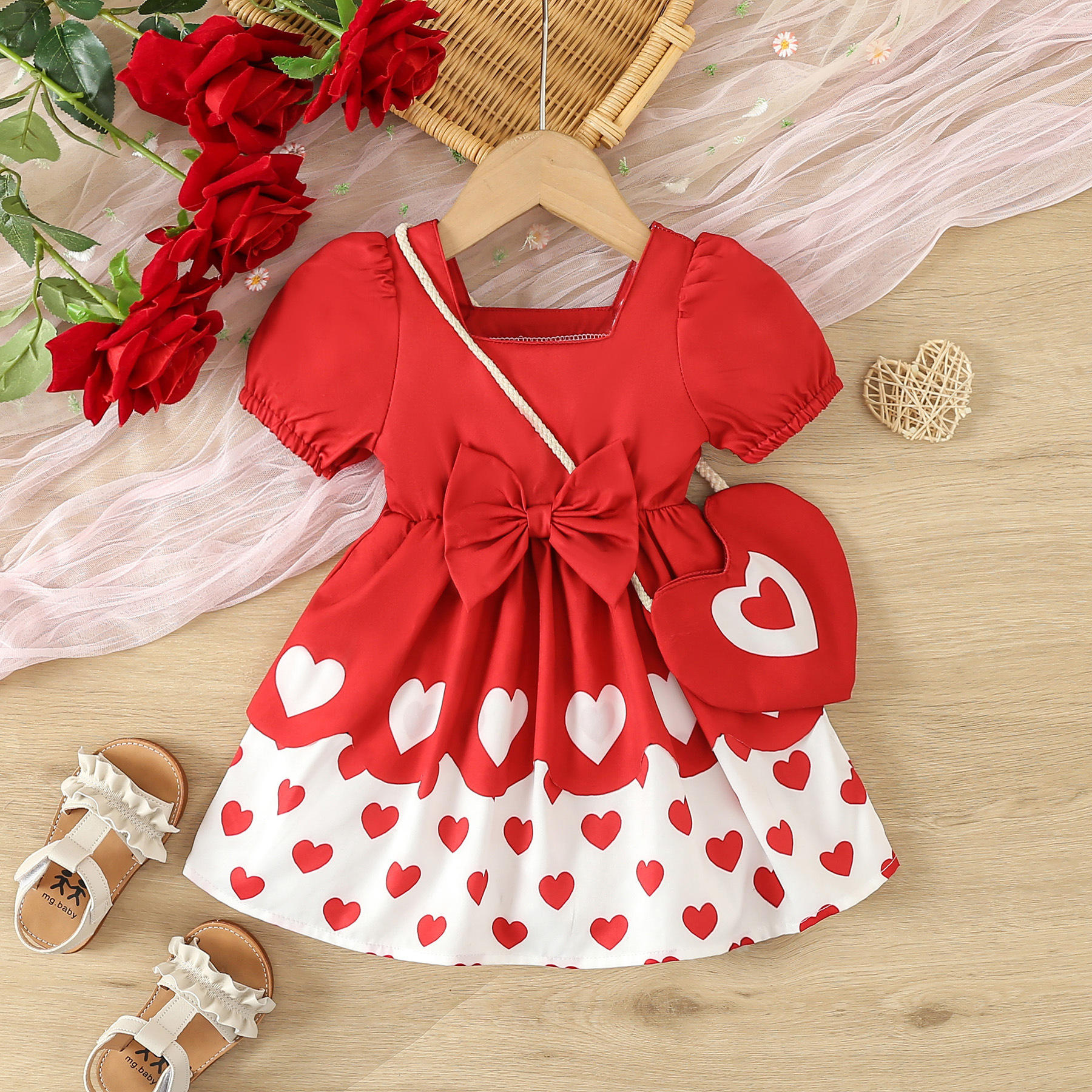 Girl Gown For Valentine's Day Lovely Heart-shaped Girl Dress