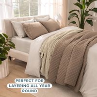 Ensemble de couvre-lit léger pour la décoration de lit - Alternative au couette, couvre-lit matelassé toutes saisons, taille Twin/Twin XL, marron
