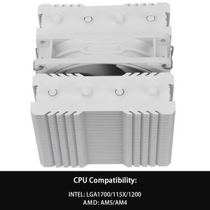 Thermalright Peerless Assassin 90 SE White PC <span class=keywords><strong>CPU</strong></span> Air Cooler 8 tuyaux de chaleur Dispenseur de chaleur en cuivre Ventilateur - Product Image 6