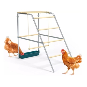 Juego de Parque de Juegos Personalizado para Gallineros con Percha de Metal y Madera, Parque de Entrenamiento para Aves, Percha para <span class=keywords><strong>Gallinas</strong></span> y Pavos - Product Image 3