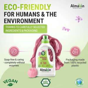 Détergent liquide pour lessive AlmaWin Custom 1 Brand, laine et soie, lavande, 750 ml, 50 lavages, 20-40 degrés Celsius, détergent doux et biologique - Product Image 5