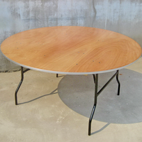 Table ronde pliante en contreplaqué 48 "60" 66 "72" Bjflamingo Table de salle à manger pliante pour banquet de mariage en plein air et hôtel