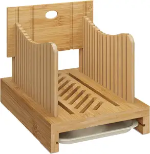 Adjustable Slicing Guides With Sturdy Wooden Cutting Board Homemade Bread Bamboo Bread Slicer