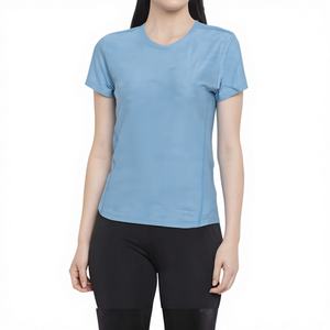 Camisetas de Jersey Sólidas Casuales Ecológicas de Verano para Mujer, con Logotipo Personalizado, Antibolitas, Transpirables, 220g - Product Image 1
