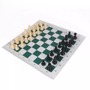 Portable Folding Regulation Tournament Roll-Up Staunton <strong>Chess</strong> Mat <strong>Board</strong> and <strong>Chess</strong> Pieces Game Set With Travel Storage Bag - Product Image 2