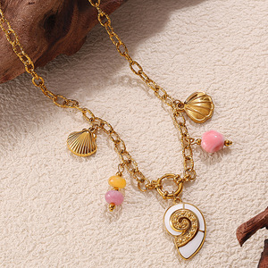 Collar con Colgante de Estrella de Mar con Temática Oceánica, Acero Inoxidable, Chapado en Oro de 18K, Joyería de Playa para Mujer, Collar de Cadena a la Moda - Product Image 3