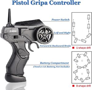 Xe điều khiển từ xa EPT 2.4G 1:24 RC Drift 4WD, xe đua drift có đèn, tốc độ 15km/h, với lốp thay thế và chướng ngại vật - Product Image 6