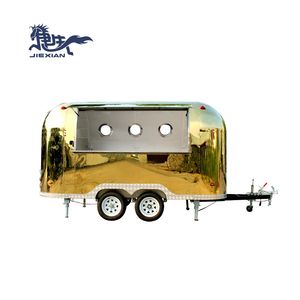 JX-BT400B nuovo arrivo carretto cibo Mobile da cucina lucido in oro personalizzato, camion di cibo per roulotte Jiexian, rimorchio per cibo Jiexian - Product Image 3