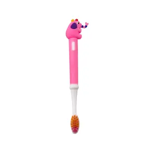 Nouveau design mignon animal poignée brosse à dents dessin animé pour enfants éléphant jouet brosse à dents à poils souples