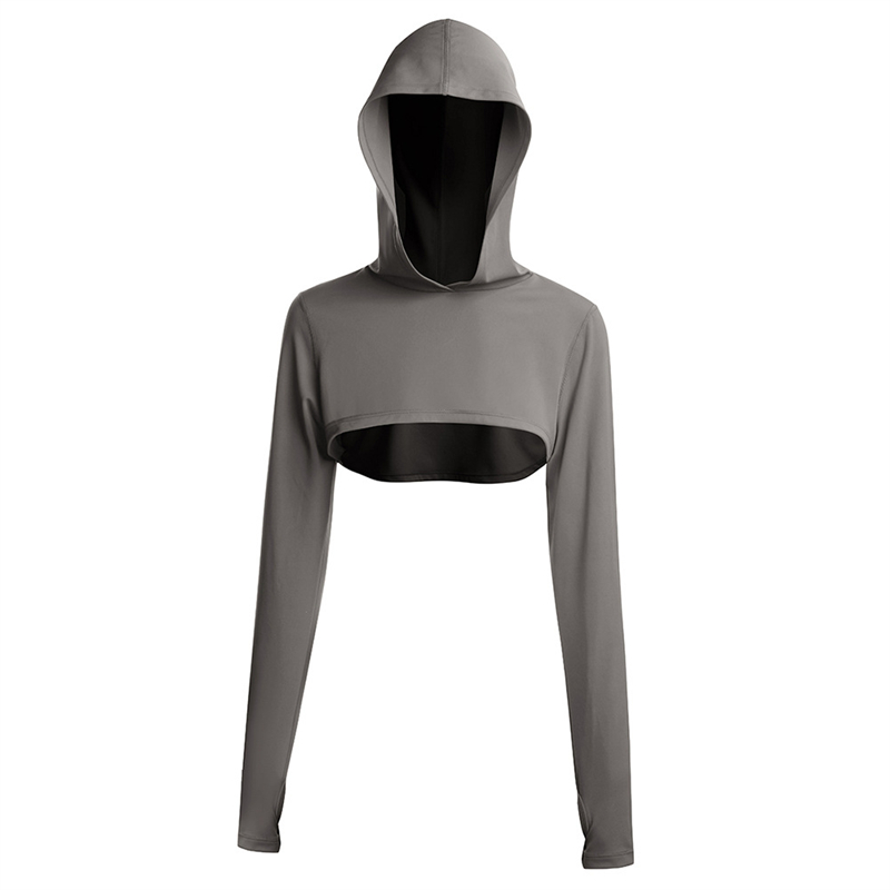 crop hoodie gray