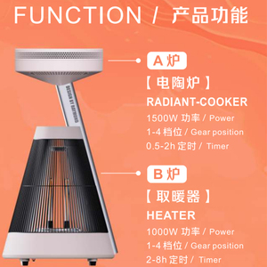 Calentador Infrarrojo de Carbono Silencioso 3 en 1 de Diseño Multifuncional de 2500 W, Calentador de Pie - Product Image 4