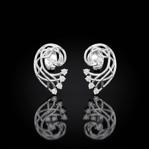 ต่างหูเพชร CVD แบบฝังในตัวเรือนลายกิ่งไม้  ได้รับการรับรองจาก IGI  ทองคำแท้ 14K 18K  เครื่องประดับหรูหราสำหรับผู้หญิง - Product Image 1