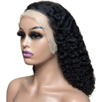 Perruque complète 100% cheveux humains Remy, dentelle HD transparente 13x4, coupe courte bob, entièrement tricotée à la main, base sans colle avec volume naturel