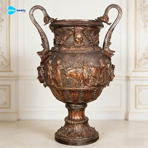 Macetero de Bronce Antiguo Fundido con Figura de Querubín, Jarrón de Lujo Personalizado con Figura de Cupido para Decoración de Exteriores de Villas y Mansões - Product Image 4