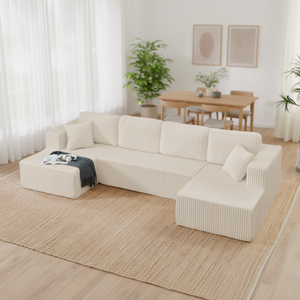 Canapé modulaire en forme de <span class=keywords><strong>U</strong></span>, canapé sectionnel compressé, style minimaliste moderne, canapé en velours côtelé - Product Image 6