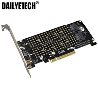 Controller RAID PH45 Dual M.2 NVME a PCI Express X8 4.0, Scheda Splitter PCIE M2 NVME M KEY per SSD NVME 2230 2242 2260 2280 22110