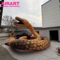 Serpent gonflable géant doré imprimé avec logo, modèle réaliste de serpent enroulé, grand ballon gonflable effrayant pour Halloween
