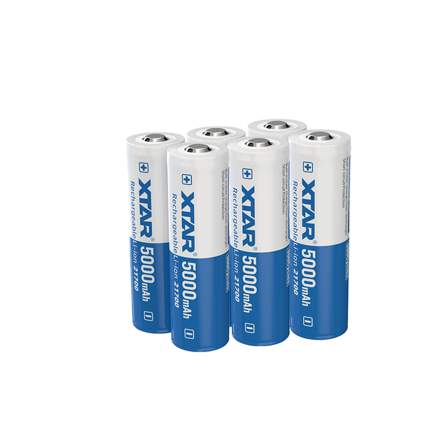 XTAR OEM Logo High Power 25A 21700 5000mAh CE/RoHS Certified 500 Cycles Low Internal Resistance Multiple Protection Battery