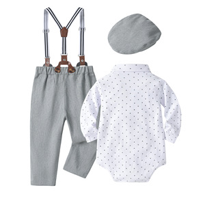 Conjunto de Fiesta de Cumpleaños para Niño Pequeño, Traje de Caballero, Vestido de Primer Grado para Bebé, Sombrero, Pantalones con Tirantes - Product Image 4