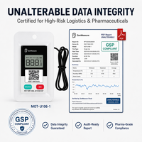 Registrador de Datos de Temperatura Inalámbrico ZenMeasure ABS 5.0, IP65 Impermeable, Registro de 60 Días, Control por Aplicación Inteligente, Cadena de Frío, Soporte OEM