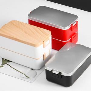 Bento Lunch Box 316 Stainless Steel Rectangle Bento Box 2 Layers Stackable Lunch Box For Kids