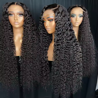 Perruques Lace Front HD Transparentes Ondulées Profondes pour Femmes Noires, Perruque Brésilienne 360 Full Lace, Densité 210%, Cheveux Humains Longs