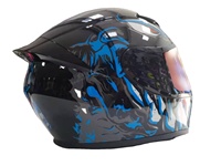 Casque de moto bleu clair en vente directe d'usine, casque intégral personnalisé